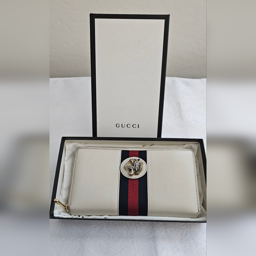 Gucci White Sherry Line Zippy Rajah Long Wallet 🌟FULL INCLUSION🌟 - Picture 13 of 14